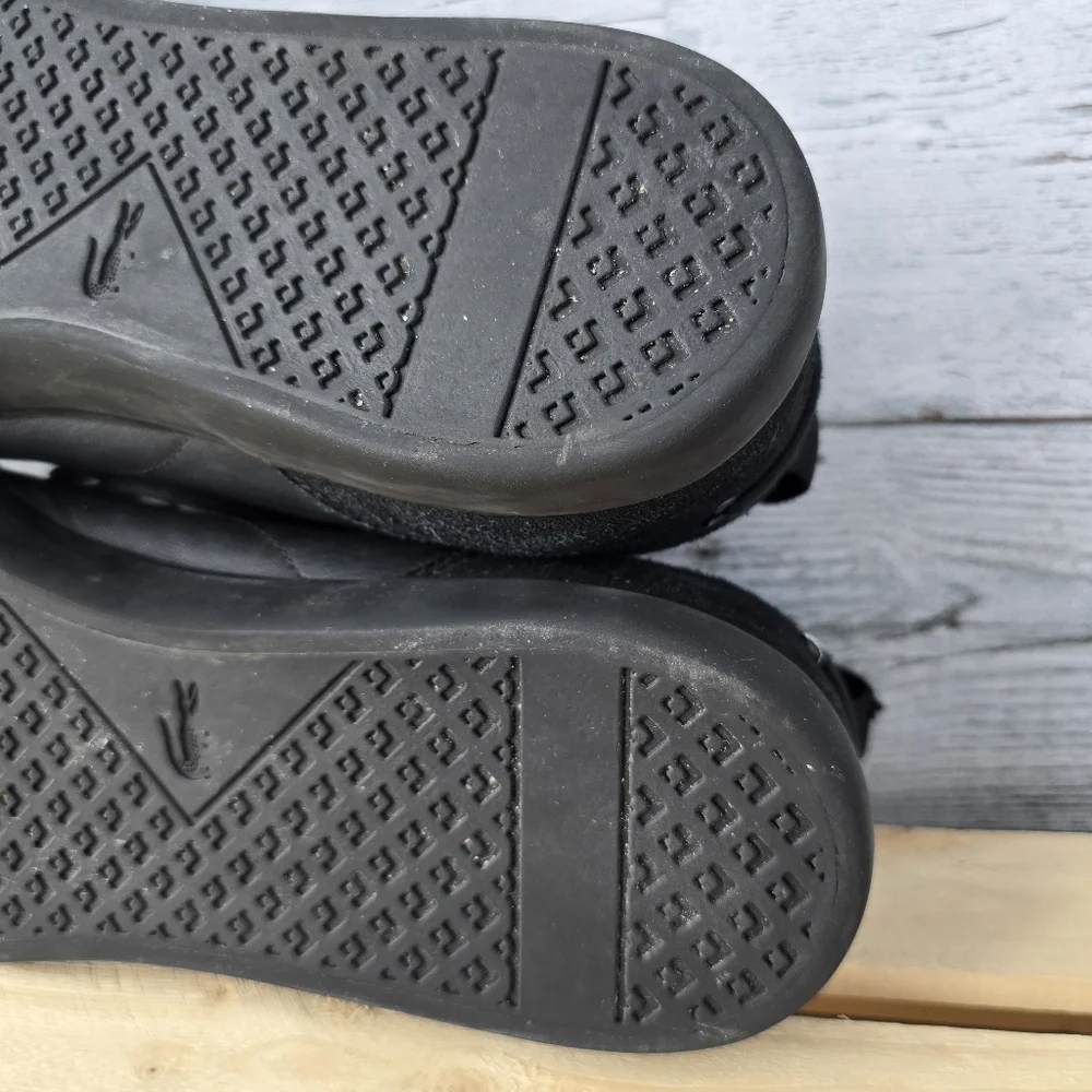 Lacoste Bayliss Black Leather Sneakers Lace Up Mens Size 11 - Picture 13 of 14